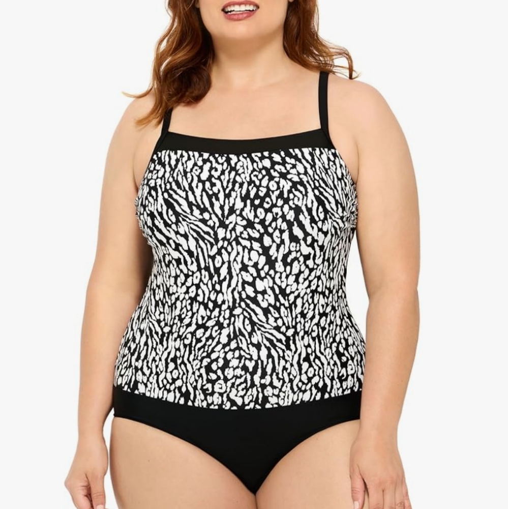 Christina Blue Abstract Print One Piece